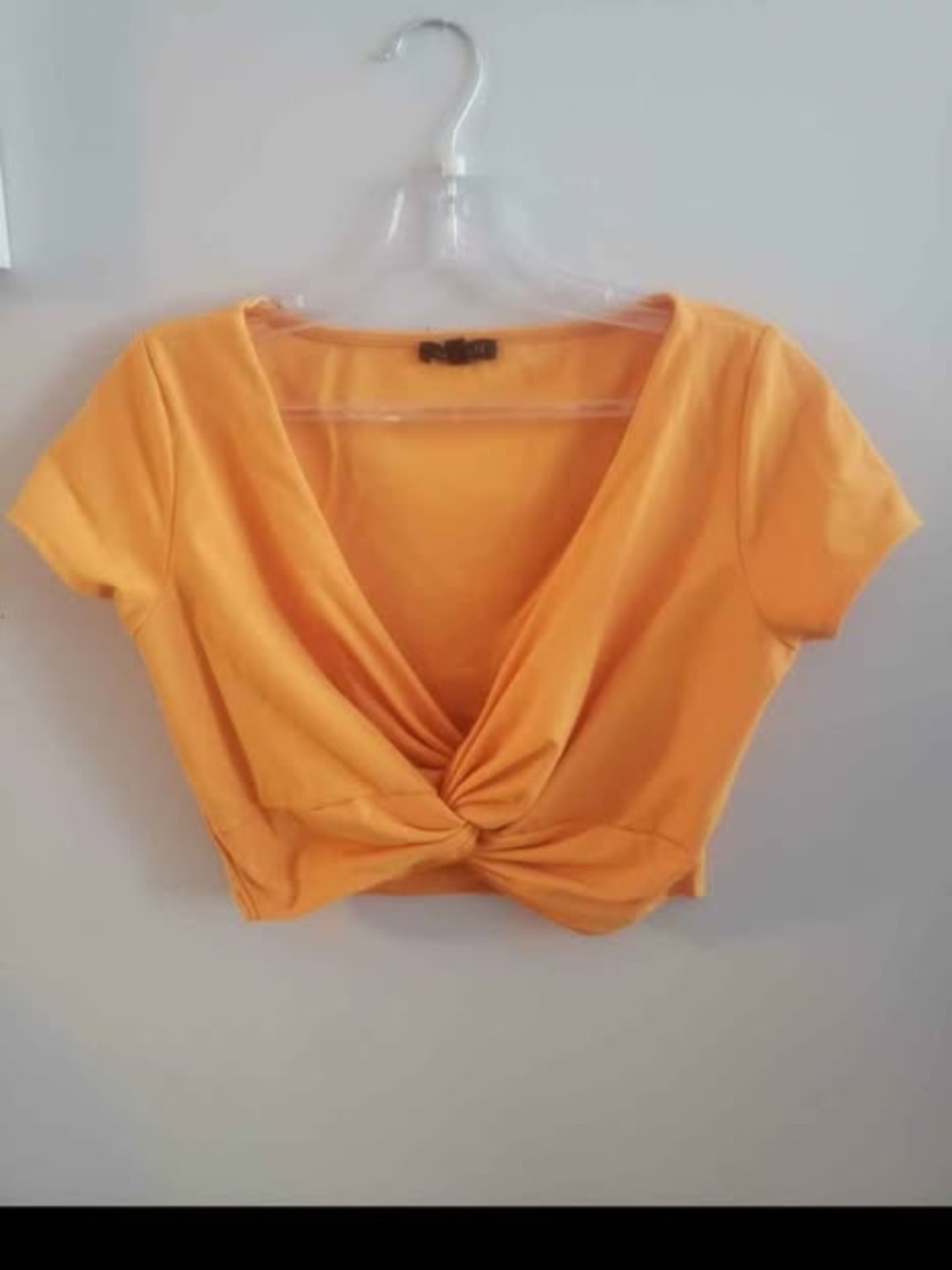 Orange Twist-Front Cropped Top - Picture 5 of 7
